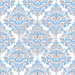 Floral wallpaper. Classic Baroque floral ornament. Seamless vintage pattern