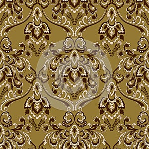 Floral wallpaper. Classic Baroque floral ornament. Seamless vintage pattern