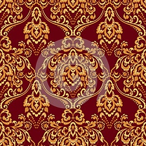 Floral wallpaper. Classic Baroque floral ornament. Seamless vintage pattern