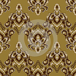 Floral wallpaper. Classic Baroque floral ornament. Seamless vintage pattern