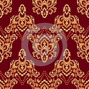 Floral wallpaper. Classic Baroque floral ornament. Seamless vintage pattern