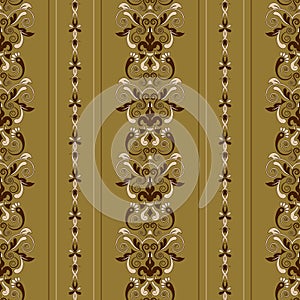 Floral wallpaper. Classic Baroque floral ornament. Seamless vintage pattern