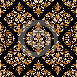 Floral wallpaper. Classic Baroque floral ornament. Seamless vintage pattern