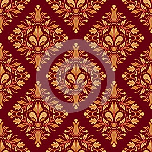 Floral wallpaper. Classic Baroque floral ornament. Seamless vintage pattern