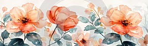 Floral Watercolor Illustration: Colorful Blooms in Vibrant Hues