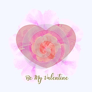 Be my valentine on watercolor style