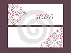 Floral website header or banner set.