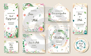 Floral Wedding Invitation card, save the date