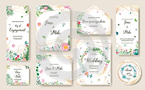 Floral Wedding Invitation card, save the date photo