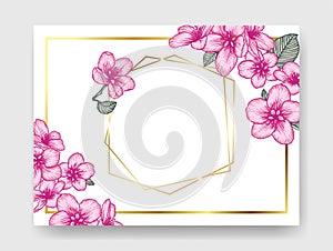 Floral wedding invitation elegant card template