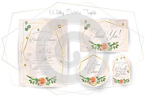 Floral Wedding Invitation elegant invite, thank you, rsvp, Save the Date, Bridal Shower card