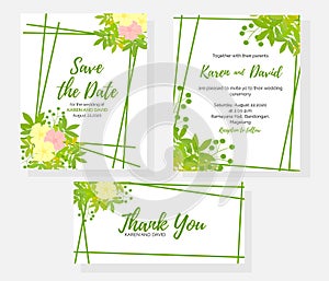 Floral Wedding Inviation Set