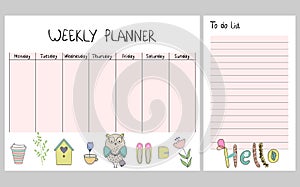 Floral weekly planner
