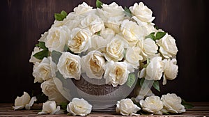floral white roses background