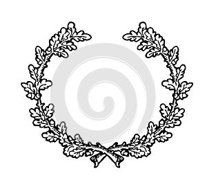 Floral wreath branches set. Decorative elements at engraving style.