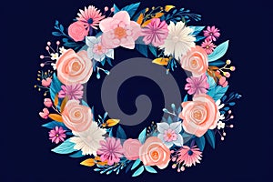 Floral Wreath Card: A Lovely Greeting for Any Occasion - Generative AI