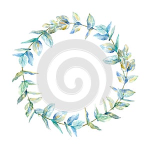 Floral wreath.Garland of a eucalyptus branches.Frame of a herbs.