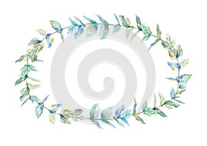 Floral wreath.Garland of a eucalyptus branches.Frame of a herbs.