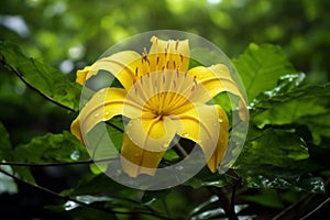 Floral yellow gardening nature green flora flower plant macro blossom leaves summer