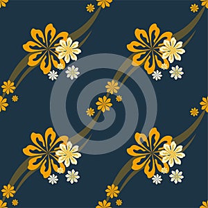 Floral yellow pattern - vector image