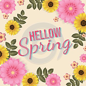 florals hello spring background for holidays mood