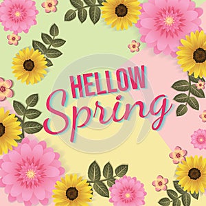 florals hello spring background for holidays mood