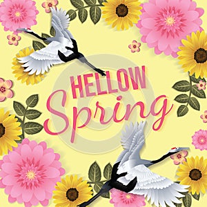 florals hello spring background for holidays mood