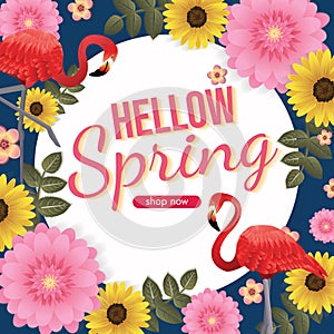 florals hello spring background for holidays mood