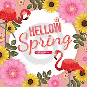 florals hello spring background for holidays mood