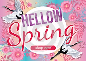 florals hello spring background for holidays mood