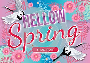 florals hello spring background for holidays mood