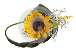Floreal composition sunflower handbag