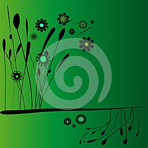 Floreal green background vector
