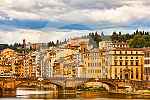 Florence Arno river Cityscape skyline Tuscany Italy landmark