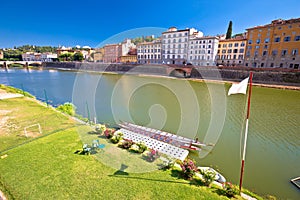 Florence Arno river landscape and architecture view