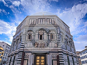 The Florence Baptistery in Italy. The Baptistery of Saint John is one of the oldest buildings in Florence