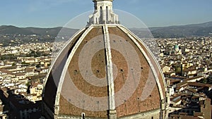 Florence Brunelleschi Dome, close and quick vertical panning Bottom to