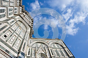 Florence Cathedral with blue sky and clouds