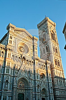 Florence cathedral facade and campanile