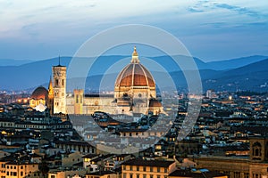 Florence Cathedral at Night in Florence - Italy