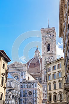 Florence Cathedral tower and old houses