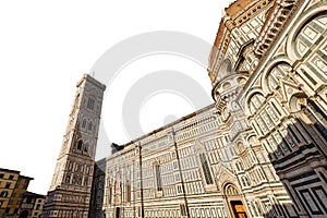 Florence Cathedral Tuscany Italy - Isolated on White Background