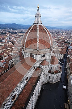 Florence cathedral view from Giotto`s tower.