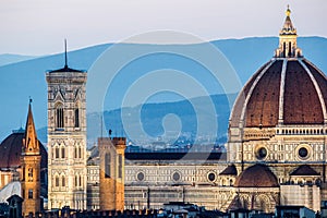 Florence, cityscape and Cathedral and Brunelleschi Dome photo