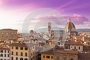 Florence cityscape with Duomo Santa Maria Del Fiore