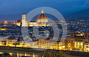 Florence cityscape at night