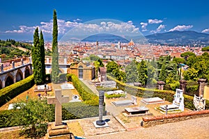 Florence cityscape panoramic view from San Miniato al Monte