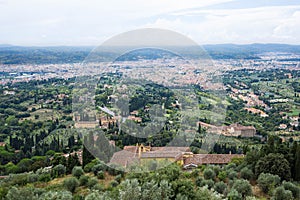 The Florence dome in a far away panorama from Fiesole