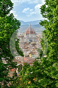 Florence dome with green trees