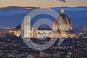 Florence Duomo light up at night